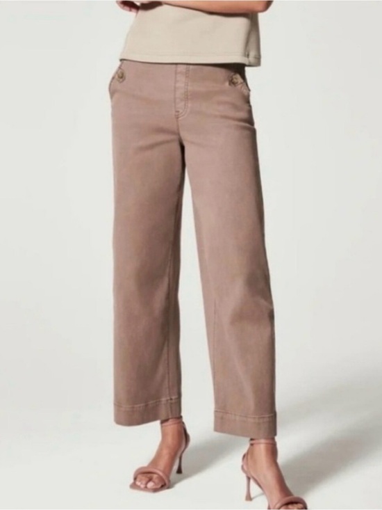SPANX Pants - NWOT SPANX Mauve Twill wide leg crop pants